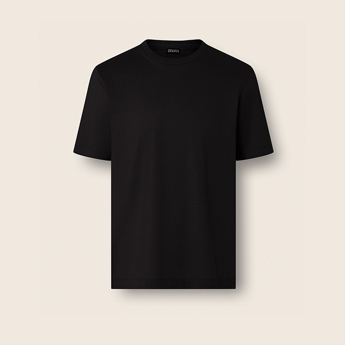 zegna silk cotton blend short-sleeve t-shirt